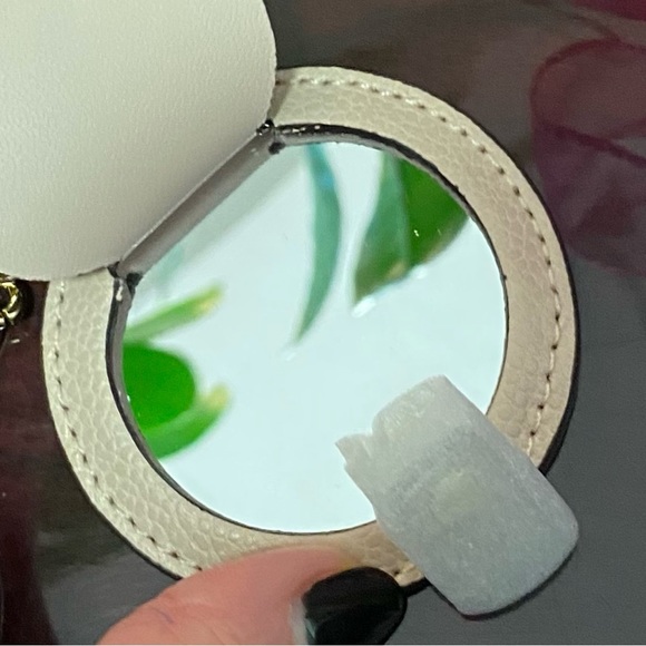 NWT KATE ♠️ SPADE LEATHER KEY CHAIN / FOB IN ROSE WITH MIRROR - Picture 6 of 7